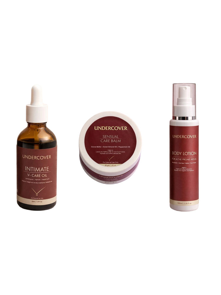 Undercover Intimate V-Care Oil & Sensual Care Balm & Body Acne Lotion Combo-picture-42