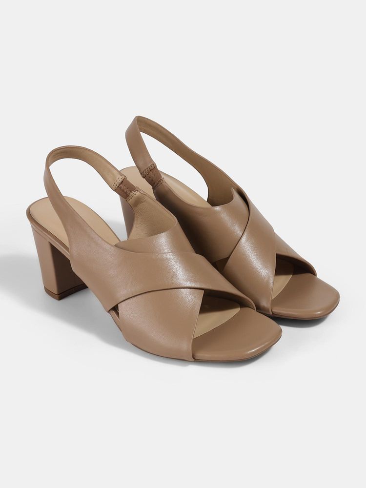 Lemon & Pepper Beige Block Sandal Heels-picture-28