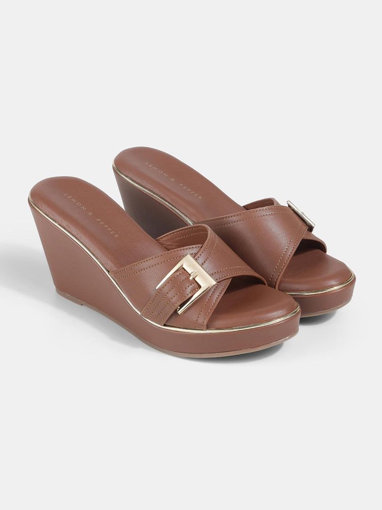 Lemon & Pepper Women Tan Wedges-picture-25