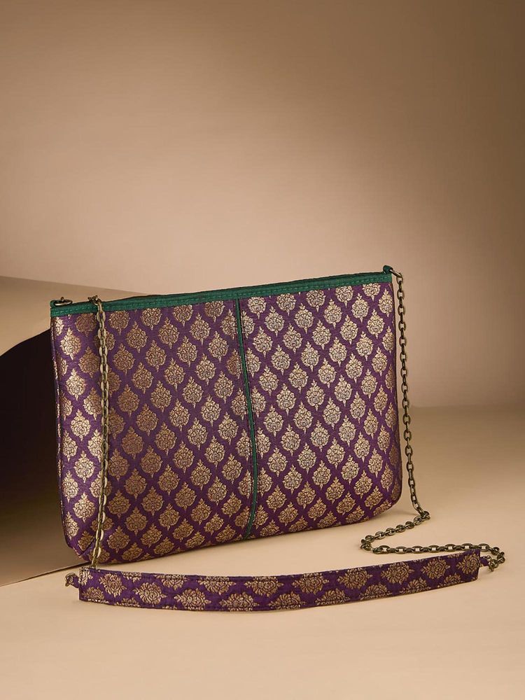 fabindia fashion Fabindia Purple Woven Polyester Sling Bag-picture-13