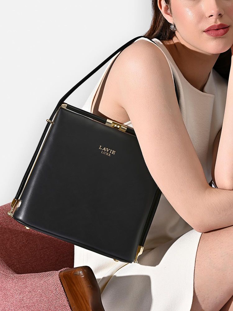 Lavie Luxe Black Solid Synthetic Leather Handbag-picture-17