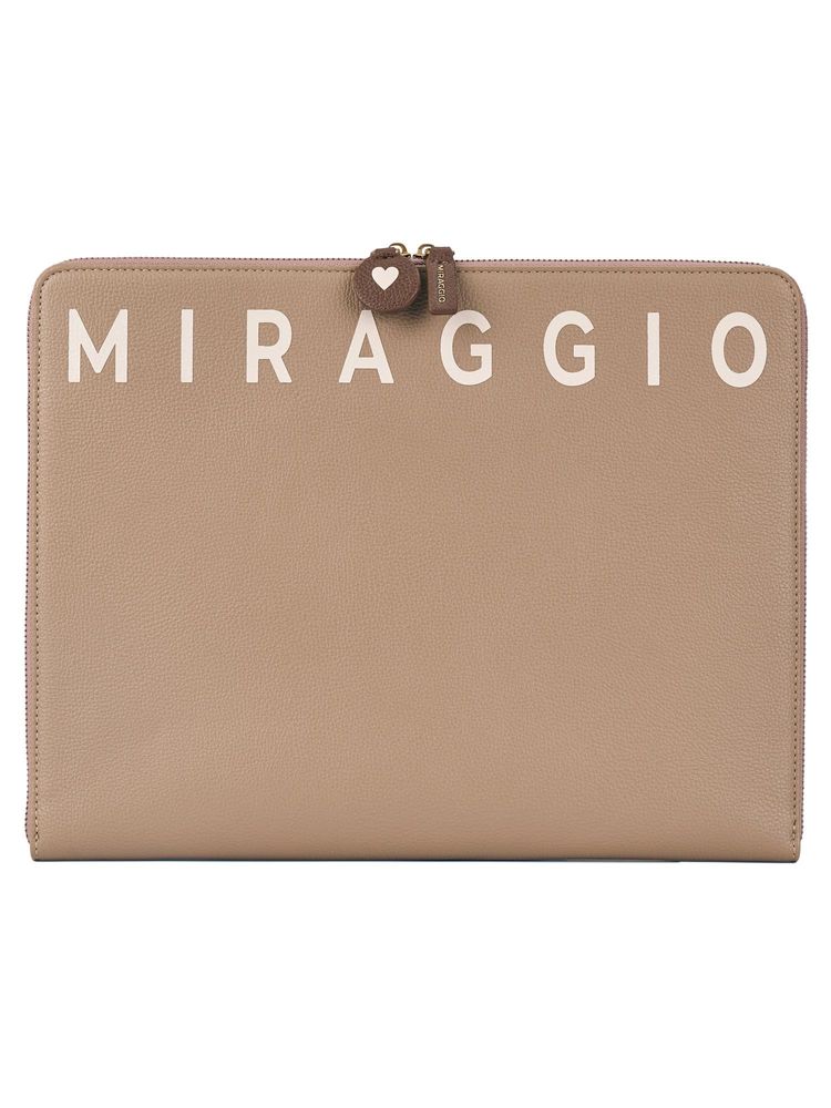 MIRAGGIO Beige Solid Pu Laptop Case