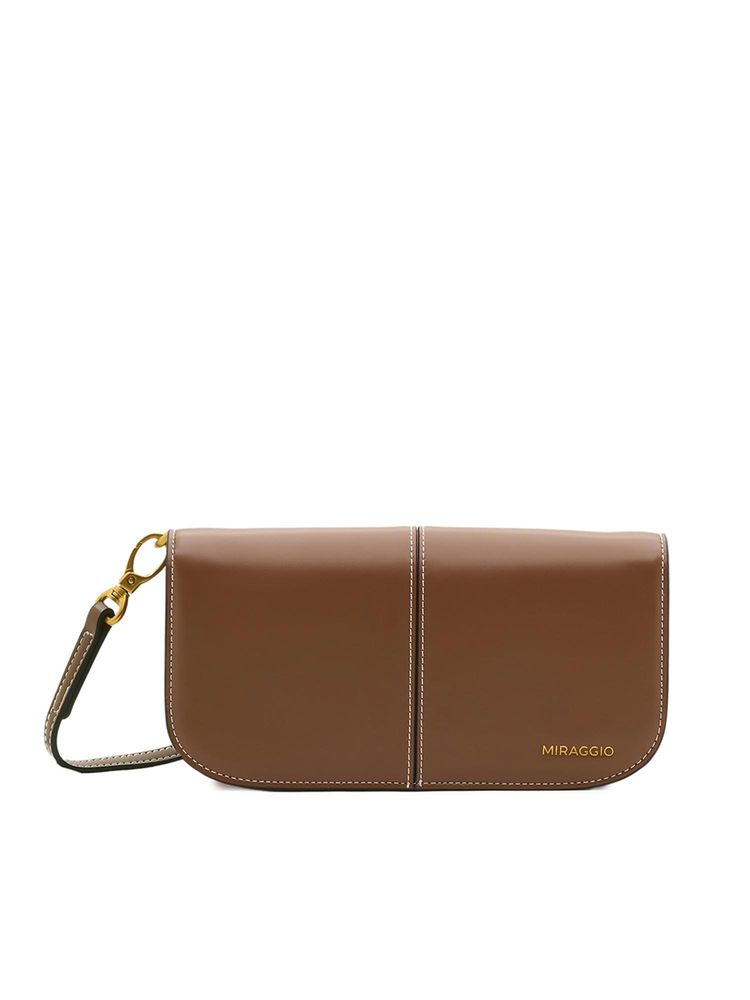 MIRAGGIO Bronze Solid Pu Sling Bag with Detachable Strap-picture-11