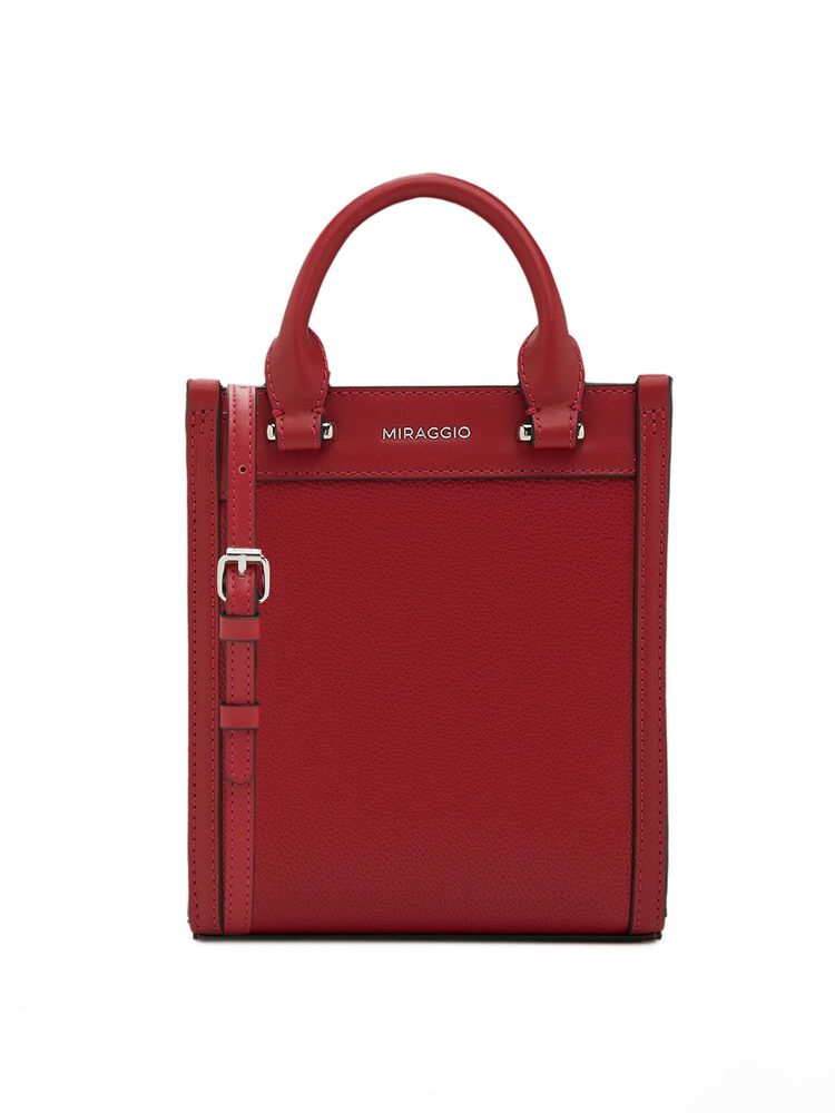 MIRAGGIO Red Solid Pu Handheld Bag with Detachable Strap-picture-34