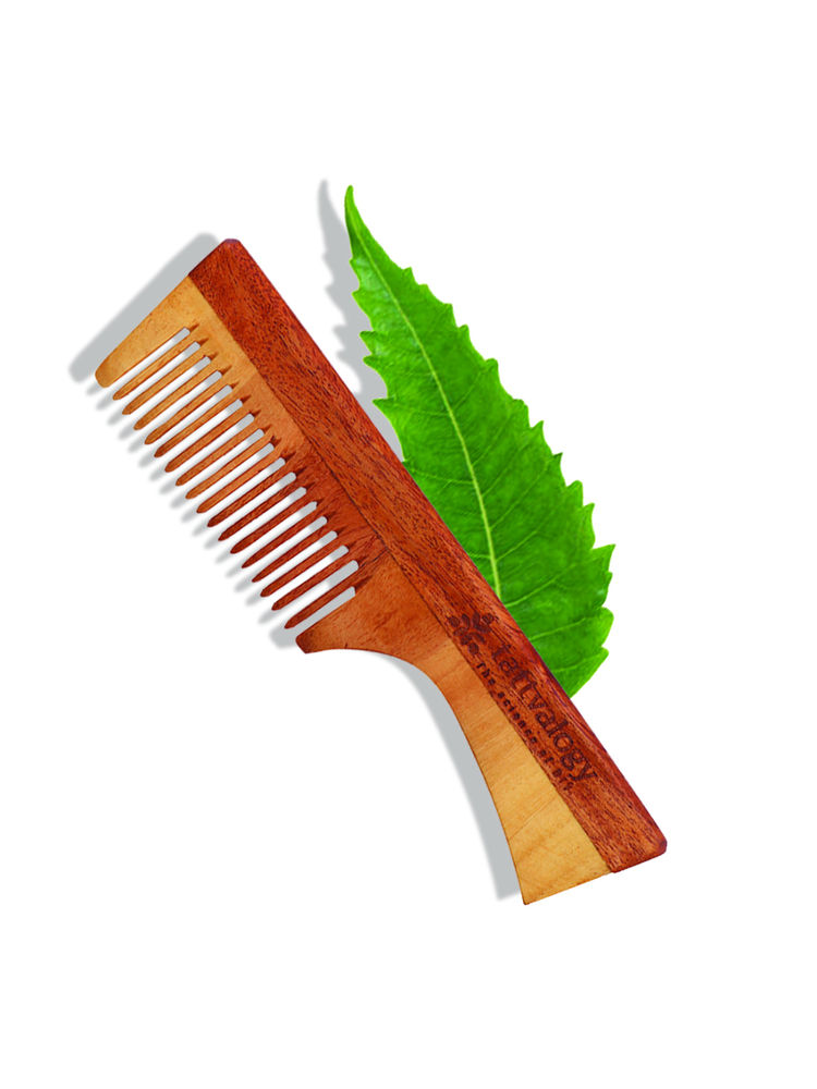 Tattvalogy Raw Neem Comb- With handle, Boosts Blood Circulation, Hair Growth & Reduces Scalp Issues-image-9