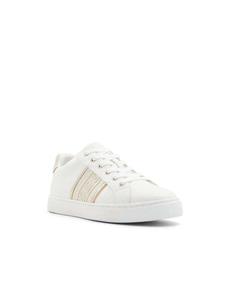 Aldo Women White & Gold Sneakers-picture-27