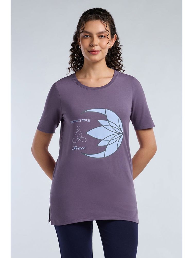 Amante Women Mulled Grape Base Easy Wear T-Shirt-picture-23