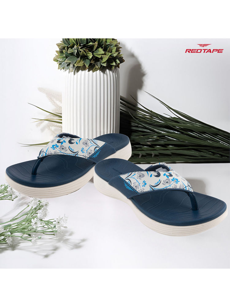 Red Tape Navy Blue Wovens Thomes Flip Flop-image-19