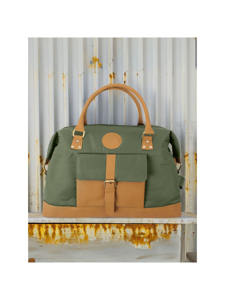 Mona B Unisex Milan Colorblock Mustard Duffel Bag with Detachable Strap-picture-26