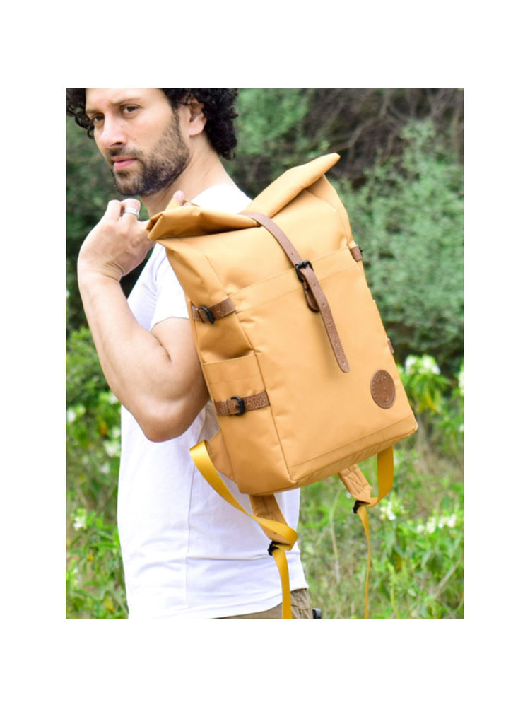 Mona B Unisex Voyager Mustard Backpack-picture-10