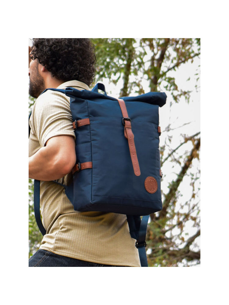 Mona B Unisex Voyager Navy Blue Backpack-picture-18
