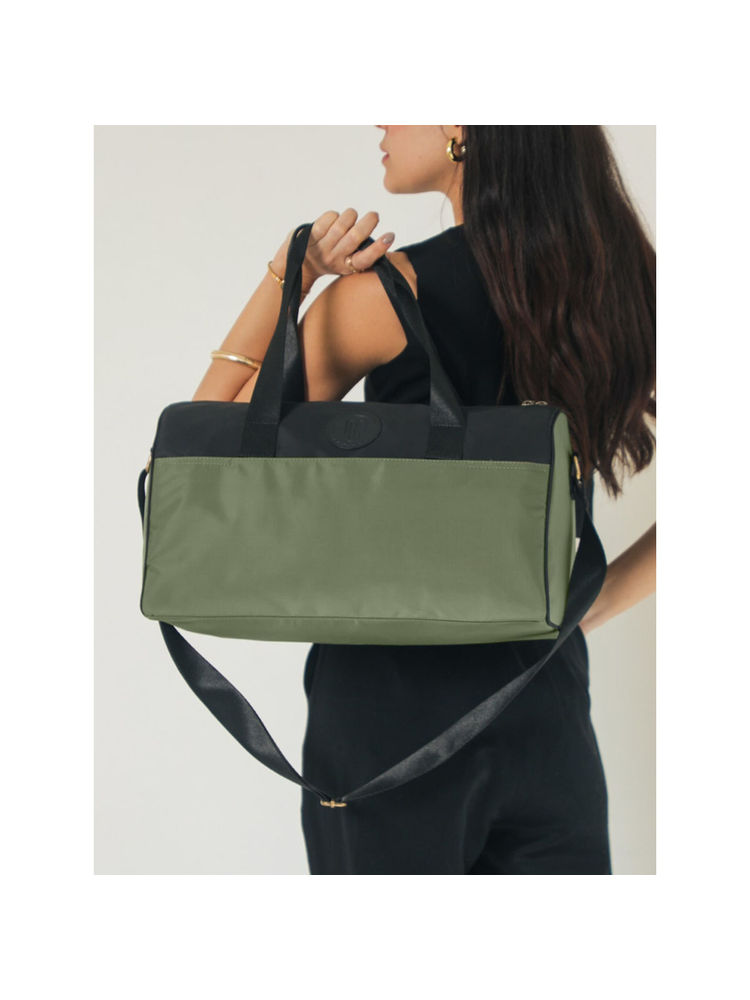Mona B Unisex Voyager Green Duffel Bag with Detachable Strap-picture-21