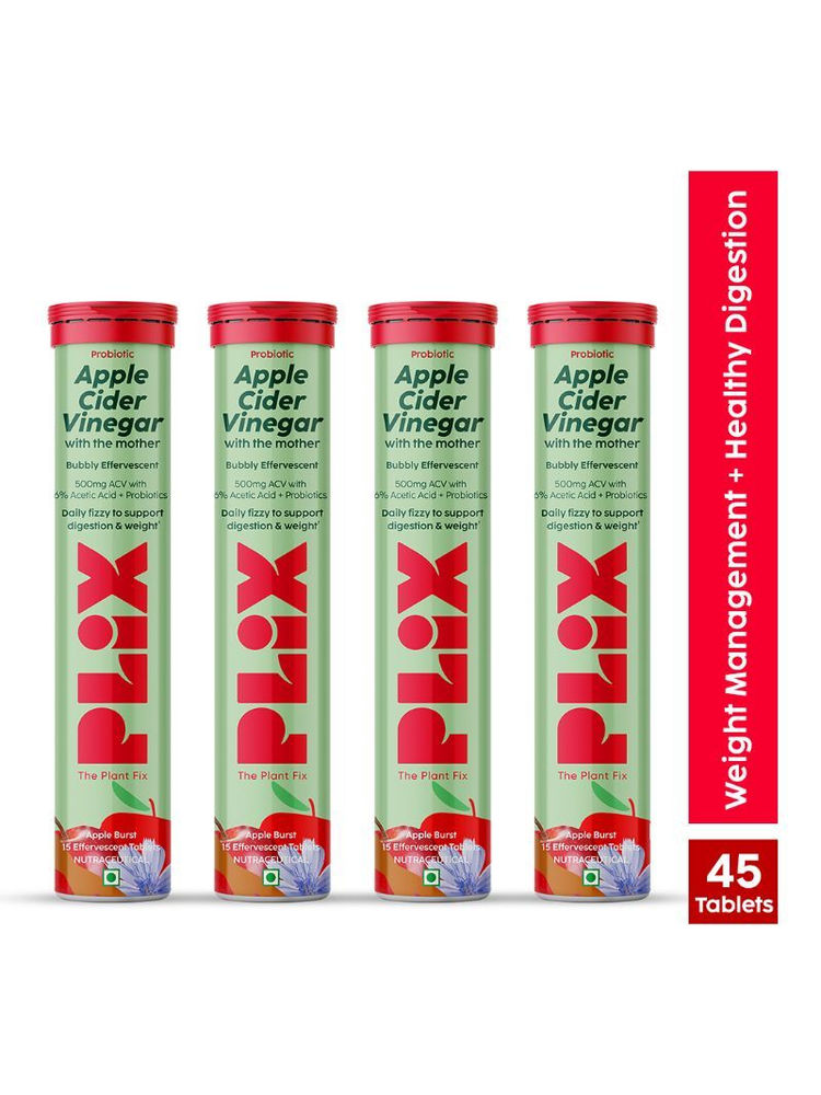 Plix Probiotics+ ACV Apple Cider Vinegar Effervescent Tablets - Digestive Support & Manage Weight-picture-13