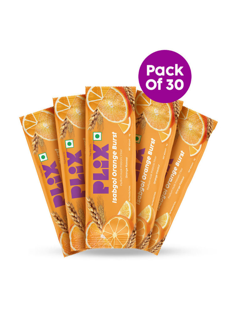 Plix Isabgol Orange Burst Sachet Powder (Pack Of 30)