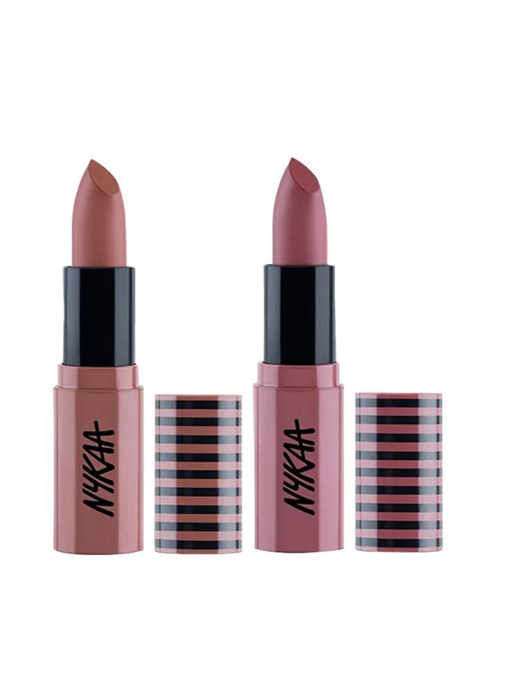Nykaa Cosmetics So Creme Bestseller Creamy Matte Lipstick Duo - Game on & Wakeup Makeup