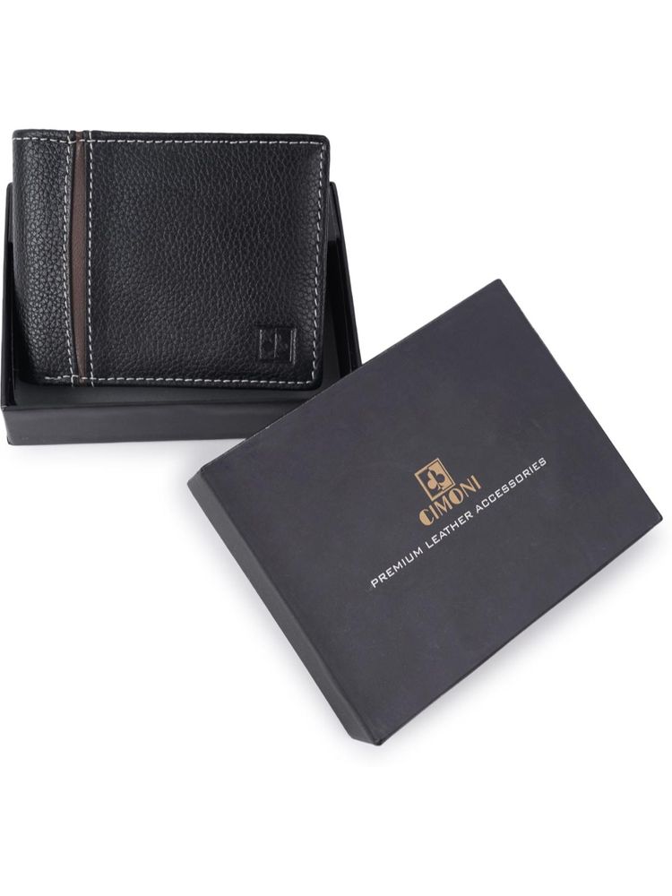 Cimoni Casual Design Genuine Leather Slim Travel Black Wallet-picture-13