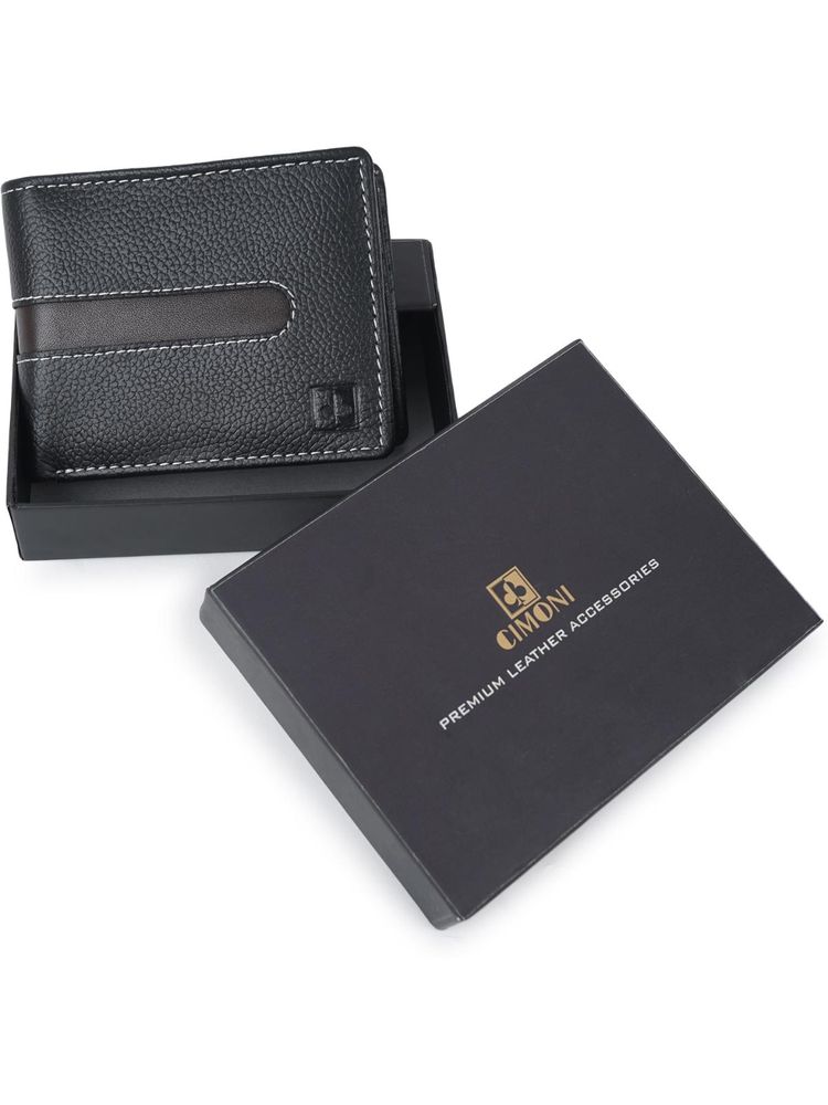 Cimoni Classic Leather Ultra Slim Strong Stitching Black Wallet-picture-21