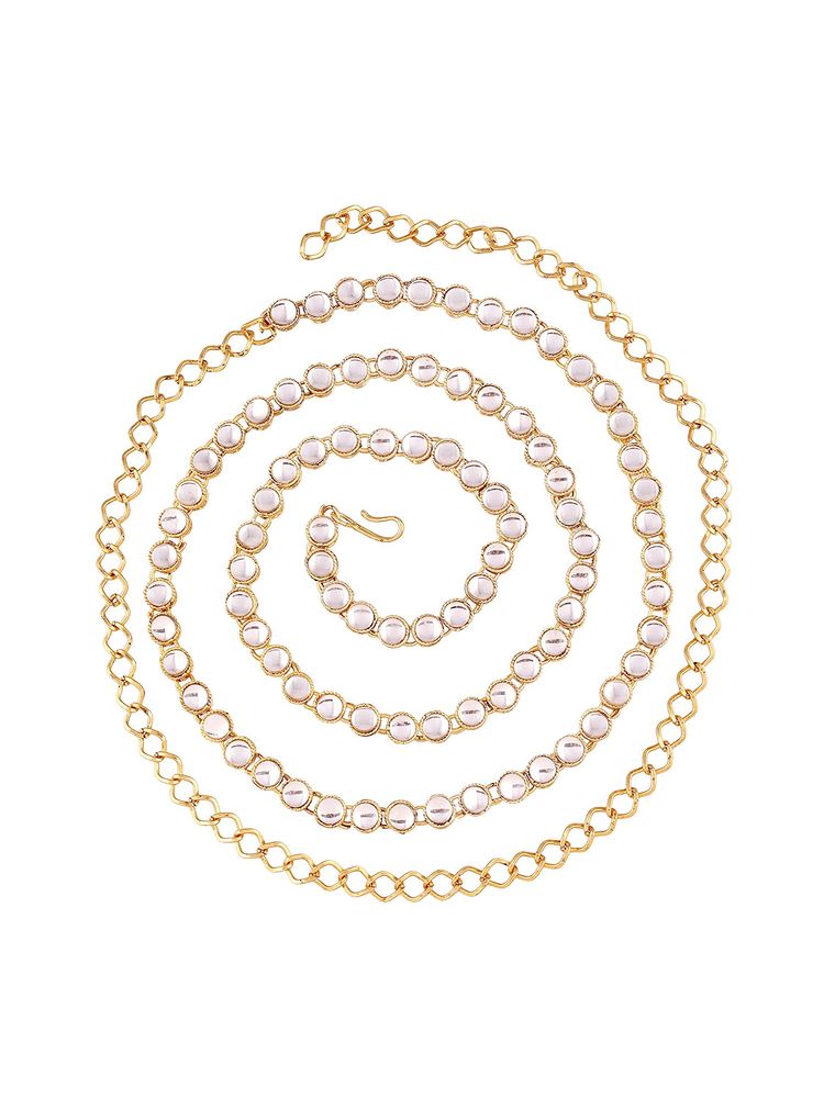 Peora Traditional Jewellery Gold Plated Kundan Waist Belt Kamarb & Belly Chain (PF37BCH020)-picture-12