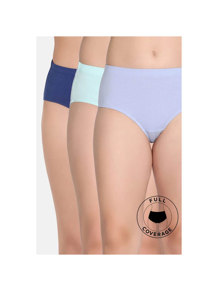 Zivame Medium Rise Full Coverage Hipster Panty - Multicolor (Pack of 3)-picture-14