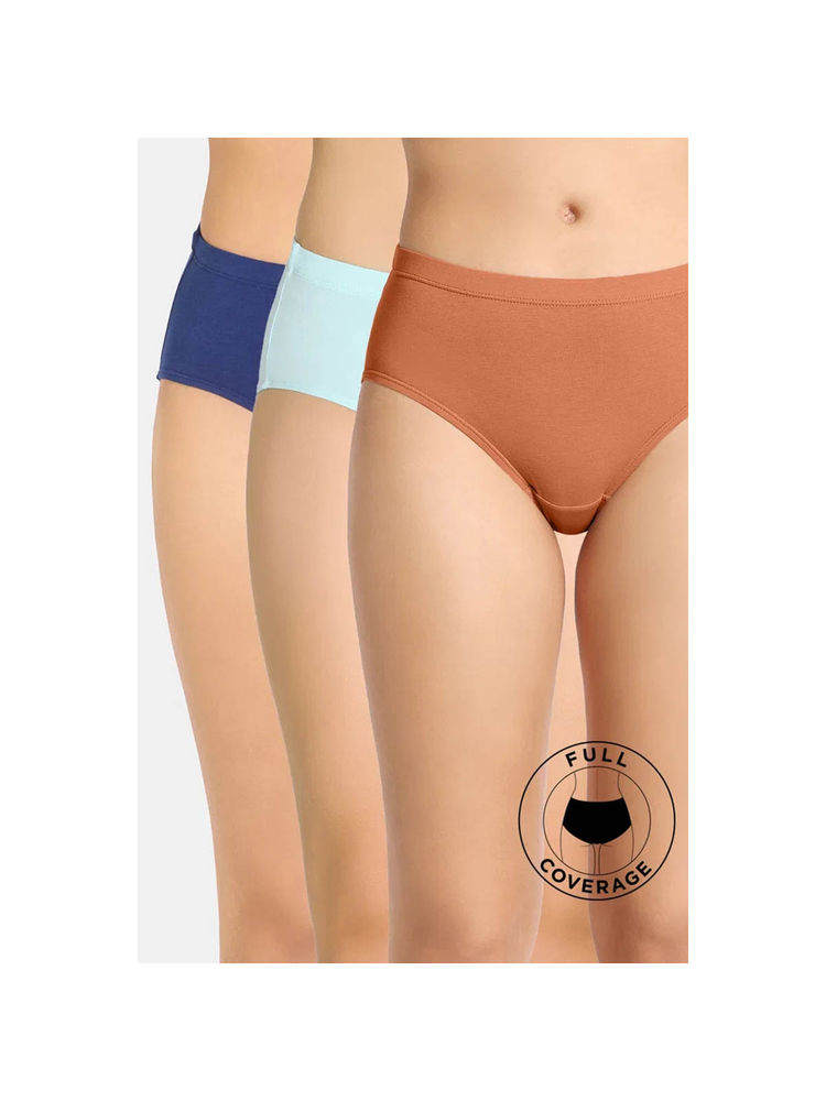 Zivame Medium Rise Full Coverage Hipster Panty - Multicolor (Pack of 3)-picture-25