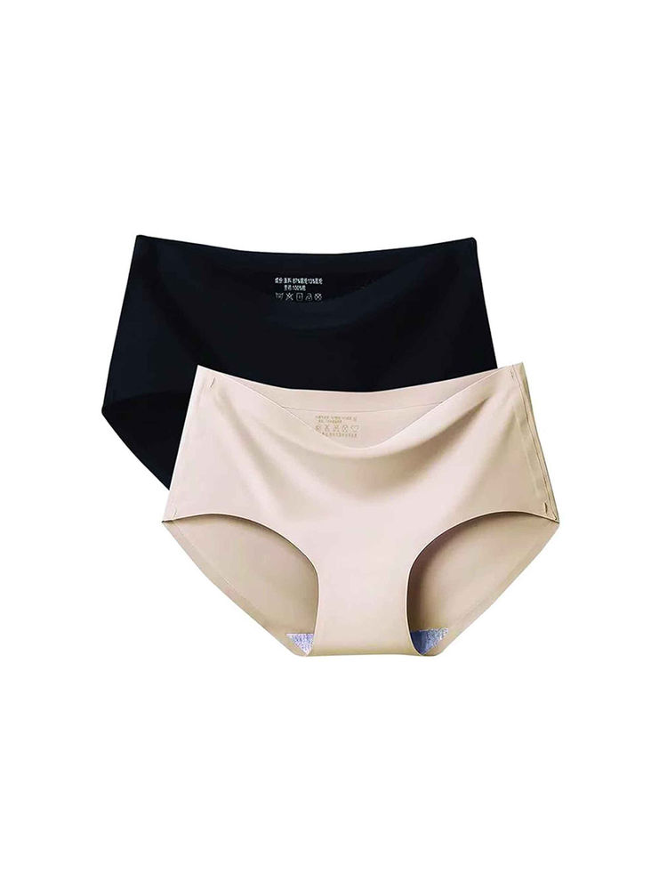 BRACHY Womens High rise Seamless Panty Multi-Color (Pack of 2)