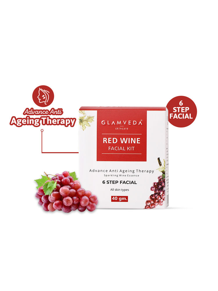 Glamveda Red Wine Advance Anti Ageing Facial Kit-image-48