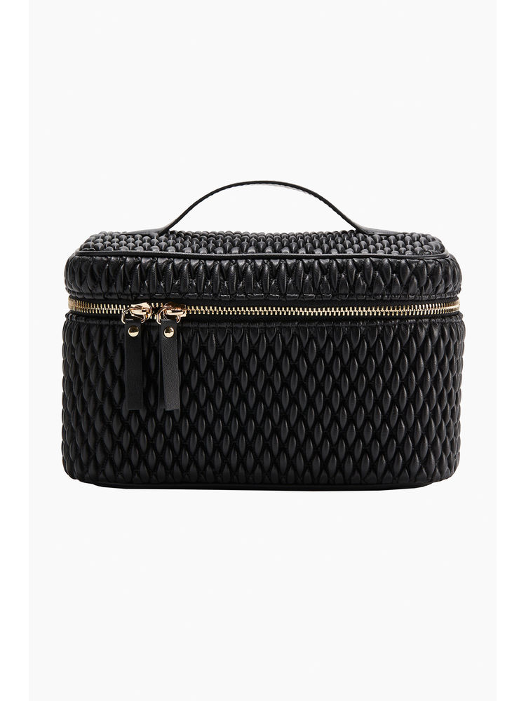 H&M Quilted Boxy Make-Up Bag - Black