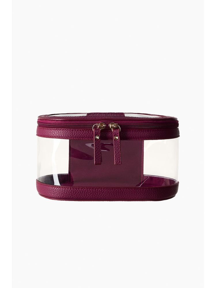 H&M Oval Make-Up Bag - Burgundy-picture-5