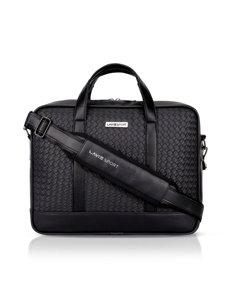 Lavie Sport Magnate 2C Briefcase 12L |Multifunctional Laptop Bag (Black) (Medium)-image-45