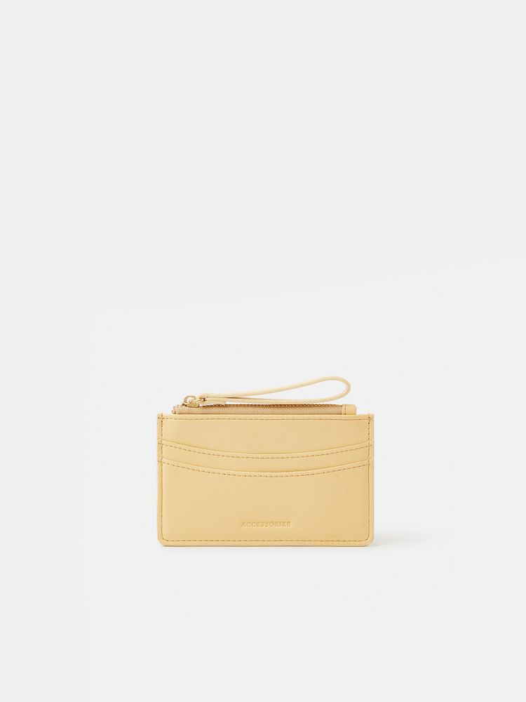 Accessorize London Women's Yellow Curved Card Holder-picture-28