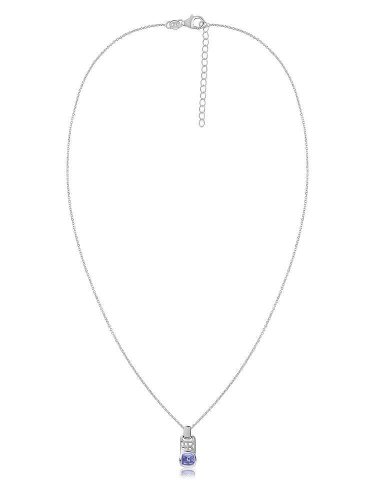Ornate Jewels 925 Silver Cushion 0.50 Carat Natural Blue Tanzanite Necklace-image-45