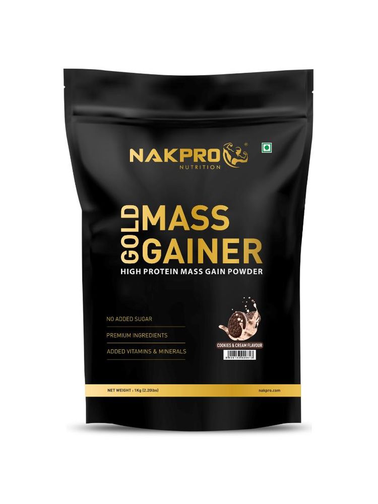 NAKPRO Gold Mass Gainer Powder - Cookies & Cream