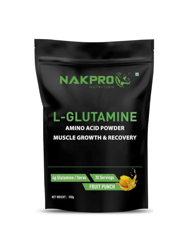 NAKPRO L-Glutamine Amino Acid Supplement Powder - Fruit Punch-image-0