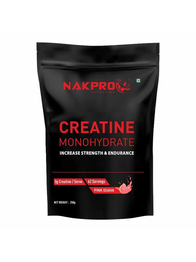 NAKPRO Creatine Monohydrate for Increase Strength & Endurance - Pink Guava