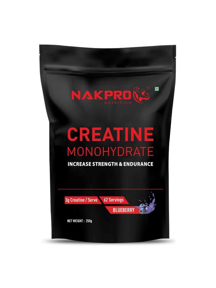 NAKPRO Creatine Monohydrate for Increase Strength & Endurance - Blueberry