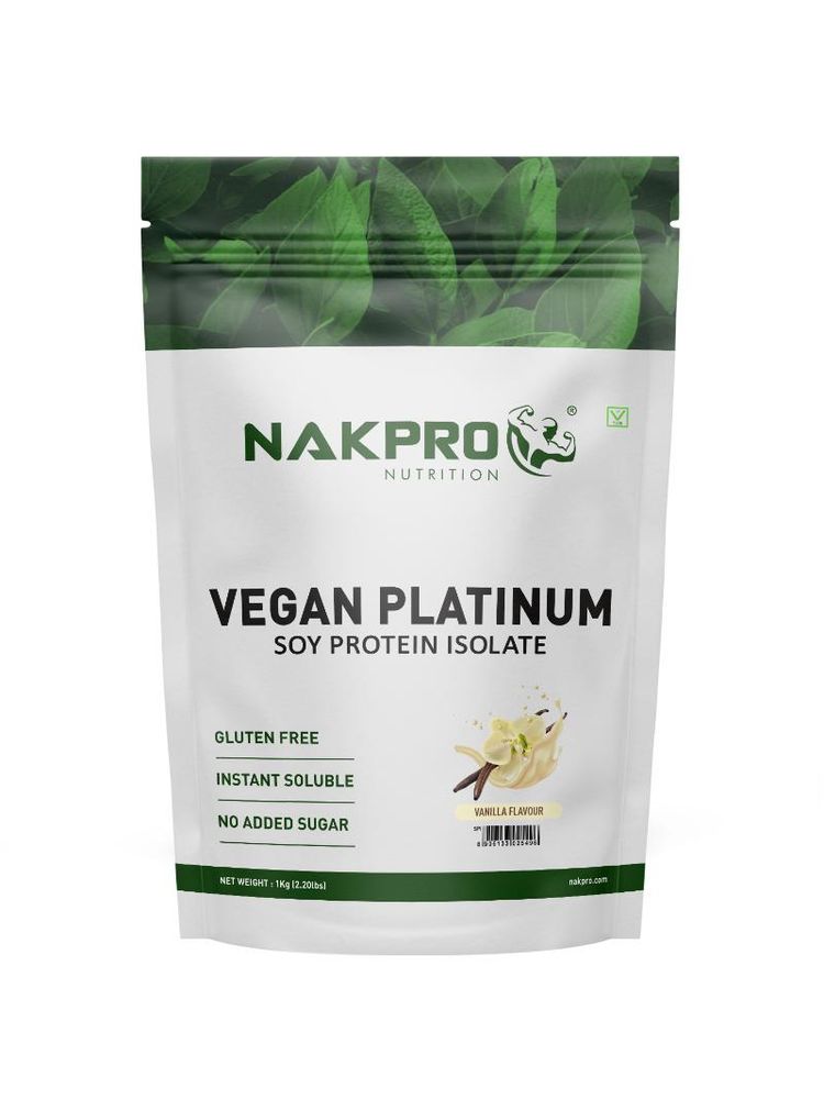 NAKPRO Vegan Platinum Soy Protein Isolate Powder - Vanilla