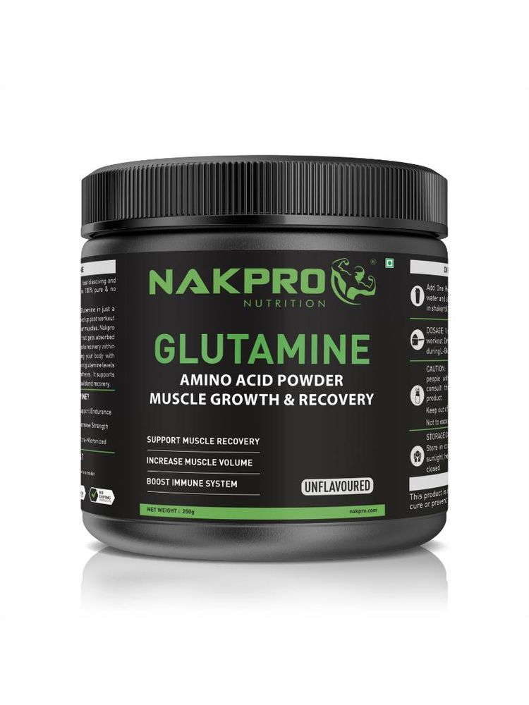NAKPRO L-Glutamine Amino Acid Supplement Powder Jar - Unflavoured-image-23