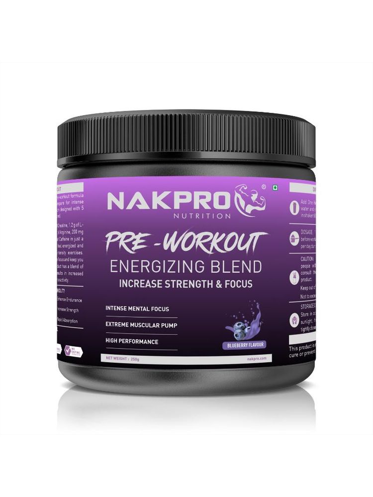 NAKPRO Pre Workout Supplement Powder - Blueberry (Box)-image-3