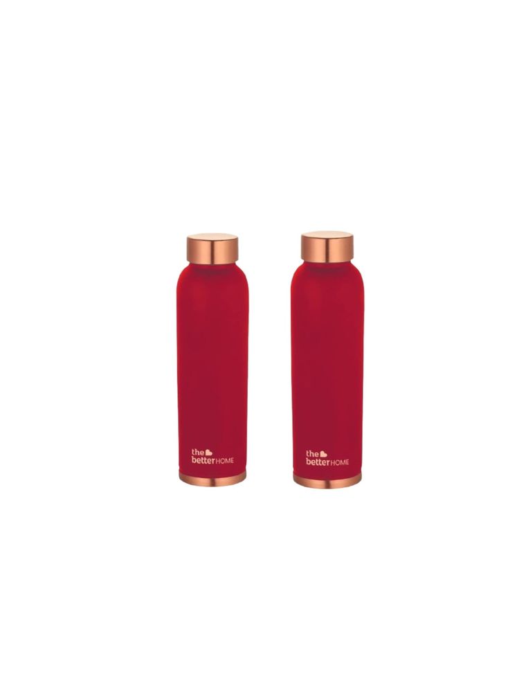 The Better Home Copper Bottle 950 Ml- Maroon (Pack Of 2)-image-12