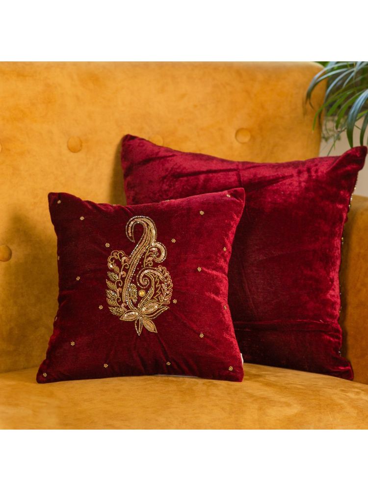 Alcove Maroon Zardozdi Cushion Cover-picture-25