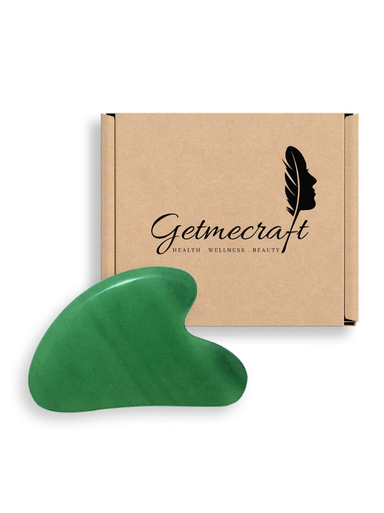 Getmecraft Green Jade Gua Sha Stone For Face, Neck And Under Eye