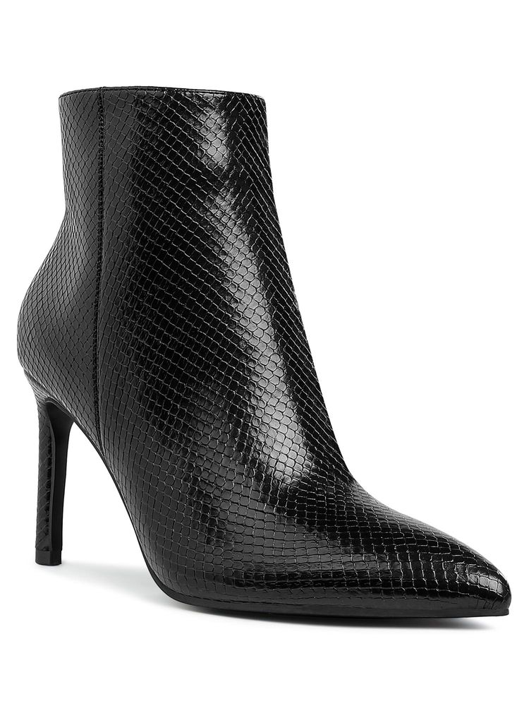 London Rag Womens Textured Stiletto Heel Ankle Casual Boots Black-picture-17