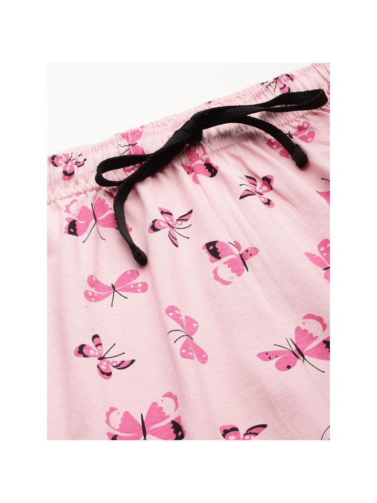 Leading Lady Women Pink Printed Cotton Shirt with Shorts-picture-24