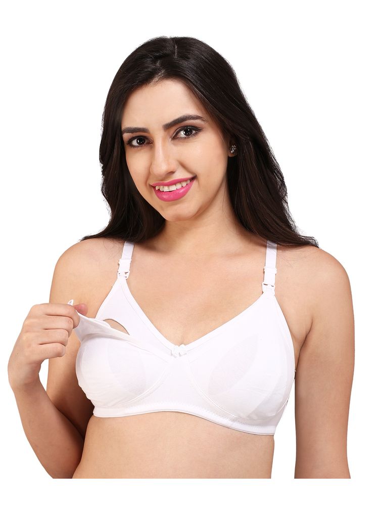 Bralux Women's Sangam White Color Maternity Bra-picture-10