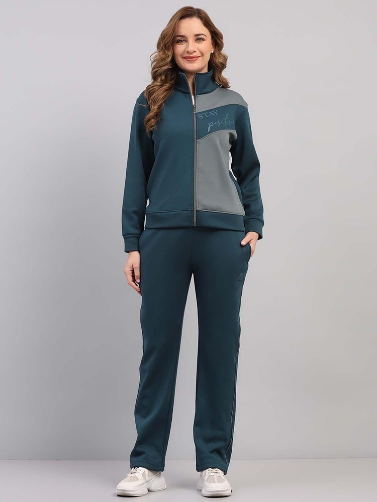 Monte Carlo Women's High Neck Full Sleeve Teal Tracksuit-picture-43