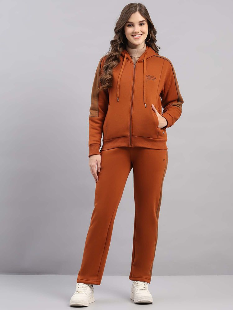 Monte Carlo Women's Hooded Full Sleeve Rust Tracksuit-picture-10