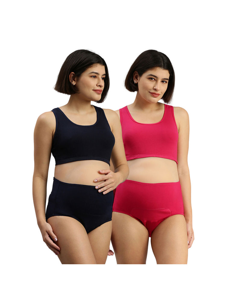 Adira Navy Blue & Pink Post-Delivery Period Panties (Pack of 2)-image-45
