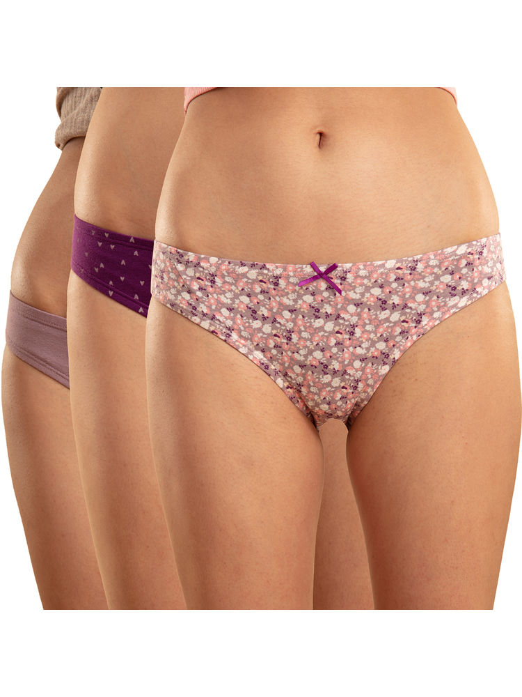 Nykd by Nykaa Bikini Panty With Covered Elastic-nyp112-assortment 1 Multi-Color (Pack of 3)-picture-21