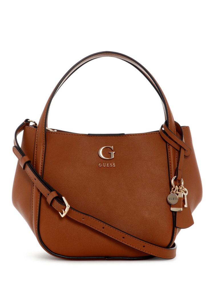 guess fashion Guess Coleen Brown Women Snap Button Solid Satchel Bag-picture-16
