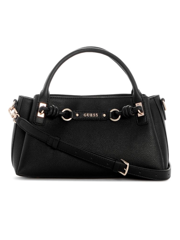 guess fashion Guess Camelia Black Women Snap Button Solid Satchel Bag-picture-11